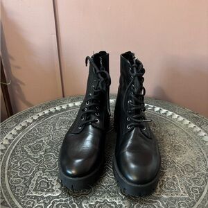 Mango black Lace-Up Ankle Boots